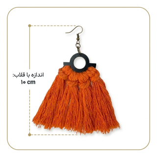 راهنمای تصویری اندازه گوشواره حلقه‌ای مکرومه نارنجی ۳۱-۲۷۸