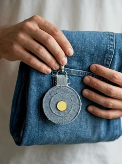 آویز دنیم لایه‌دوزی | تک‌نسخه‌ای