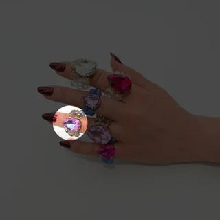 انگشتر تک‌نسخه‌ای طرح اشک یاسی طوسی 15-205